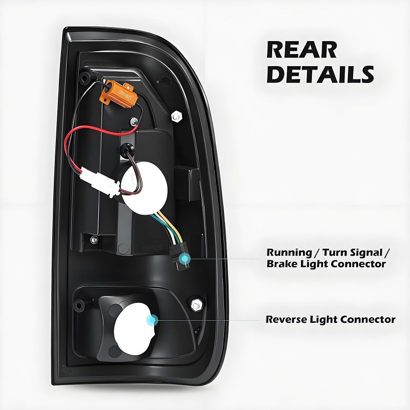 corkiauto LED Tail Lights Assembly Compatible with1997-2003 Ford F150,1999-2007 Ford F250 F350 Superduty Driver and Passenger Side, Black Housing Clear Lens - Image 5
