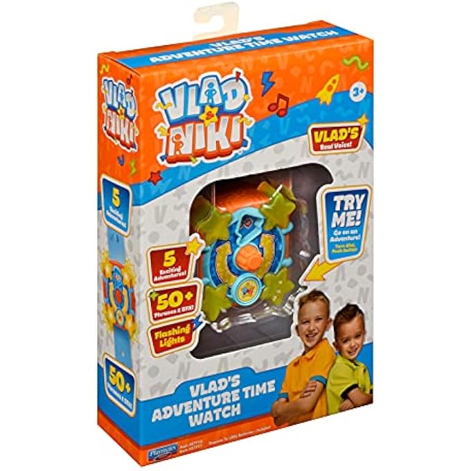 rayihni ساعة مغامرات فلاد ونيكي - ساعة مغامرات فلاد (حزام أزرق) - ساعة لعبة مع تأثيرات صوتية وضوئية للعب المغامرات، P57711 - Image 5