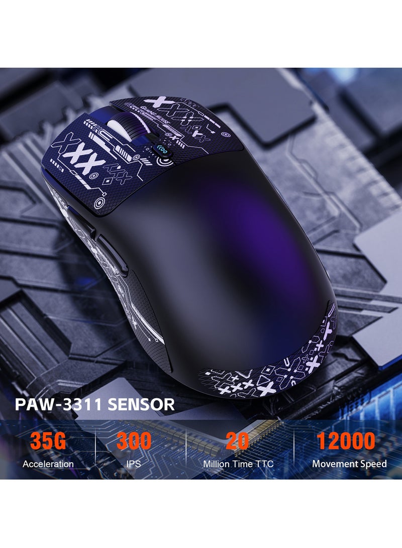 إتش إكس إس جيه T68 ماوس ألعاب T68 خفيفة الوزن ، 3311 من سبعة مفتاح قابلة للبرمجة ، 6 نقطة في البوصة قابلة للتعديل حتى 12000 - Image 4