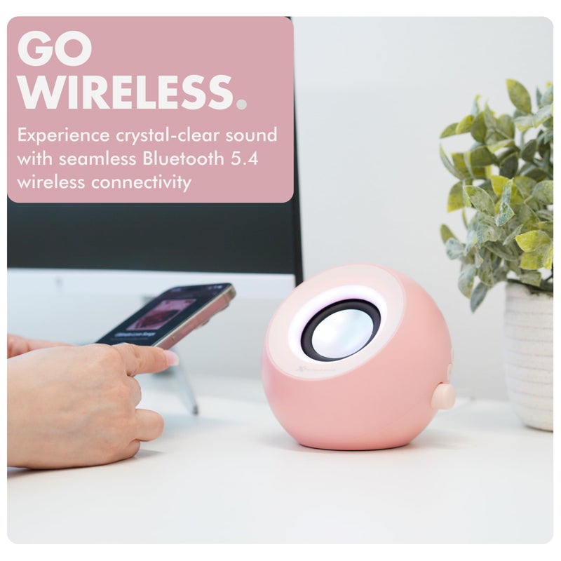 X9 Performance Pink Computer Speakers for Desktop PC with RGB Lighting, Bluetooth, USB, and AUX - Triple Mode Connection, Dual 2.25" Drivers for Work and Play, Bluetooth Desktop Speakers for PC - Pink - Image 5