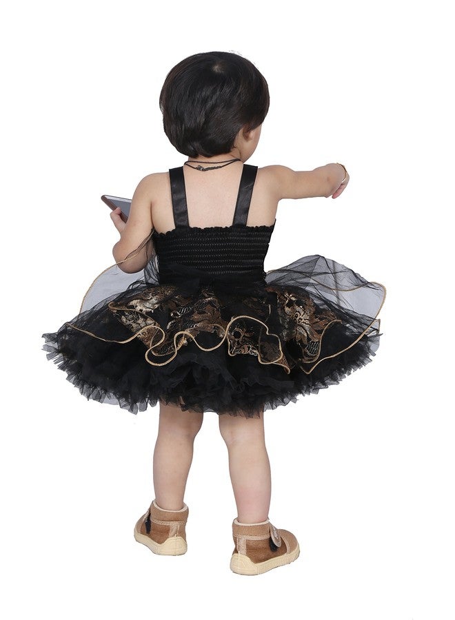 First Kids Step Rich Doll Girl's Designer Frock RD_398 (Black, 4-5 Years) - Image 3