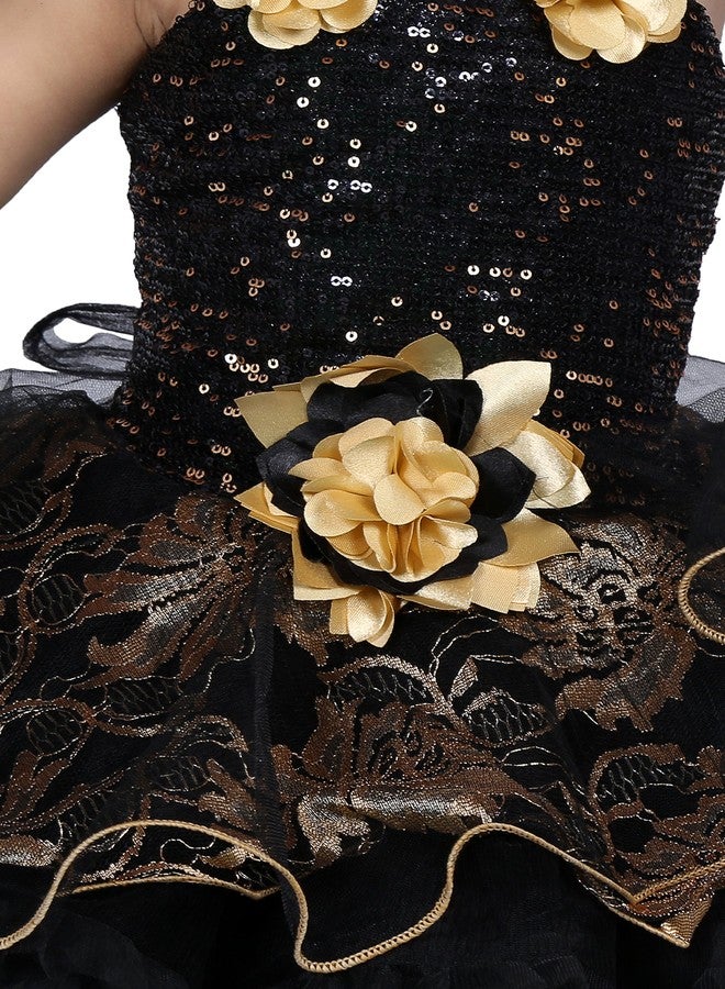 First Kids Step Rich Doll Girl's Designer Frock RD_398 (Black, 4-5 Years) - Image 4