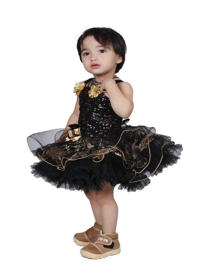 First Kids Step Rich Doll Girl's Designer Frock RD_398 (Black, 4-5 Years) - Image 2