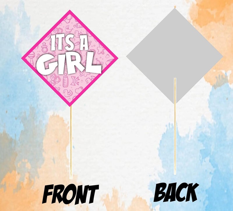 Balloonistics Balloonistics Its a Girl Baby Shower Baby Welcoming Photo Booth Props on Stick 10 Ct - Image 3
