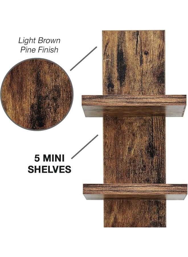 Generic - 5 Tier Wall Shelf Unit Narrow Smooth Laminate Finish - Vertical Column Shelf Floating Storage Home Decor Organizer Tall Tower Design Utility Shelf Bedroom Living Room 5.1" x 6" x 30" - Image 1