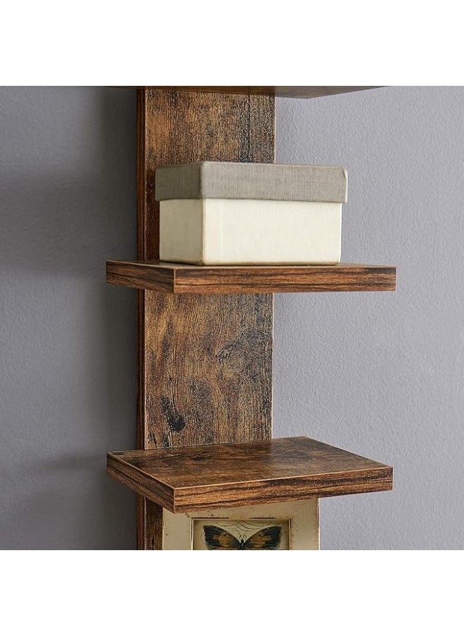 Generic - 5 Tier Wall Shelf Unit Narrow Smooth Laminate Finish - Vertical Column Shelf Floating Storage Home Decor Organizer Tall Tower Design Utility Shelf Bedroom Living Room 5.1" x 6" x 30" - Image 1