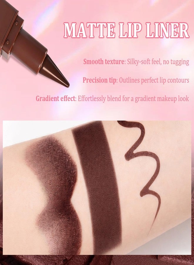 Jutqut Lip Kit with Moisturizing Lip Oil and Gradient Lip Liner Set, Nude Matte Lip Liner & Shiny Lip Plumper Gloss Lip Combo Set, Long Lasting Lightweight Natural Makeup Kit for Women, 01 - Image 3