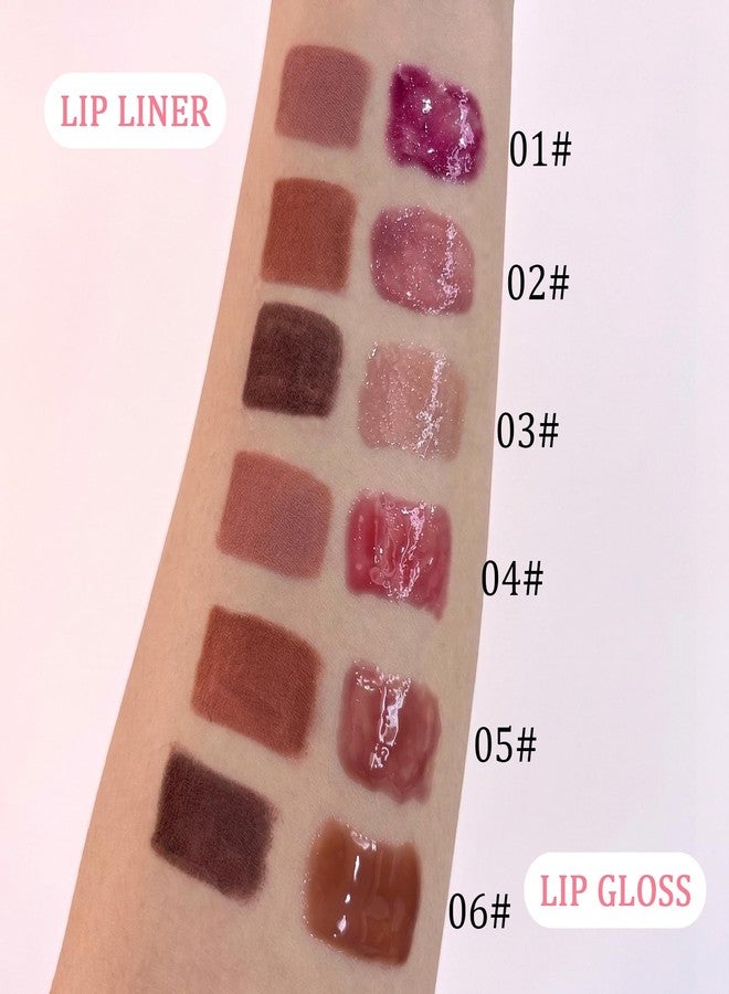 Jutqut Lip Kit with Moisturizing Lip Oil and Gradient Lip Liner Set, Nude Matte Lip Liner & Shiny Lip Plumper Gloss Lip Combo Set, Long Lasting Lightweight Natural Makeup Kit for Women, 01 - Image 5