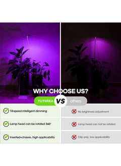XiuWoo Grow Light for Indoor Plant Full Spectrum Dimmable LED Halo Growing Lights with Stand 18.1-59 inch Height Adjustable 10 Level Table Growth Floor Lamp  - Image 4