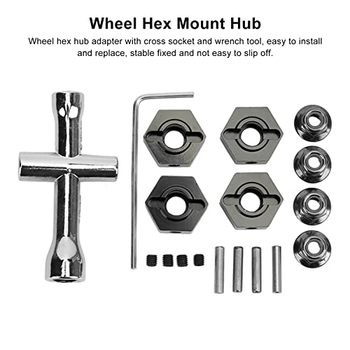 VGEBY RC Hex Hub, 14mm Wheels Extension, Aluminum Alloy Upgrade, Wheel Adapter for 1/10 Scale RC Cars and Custom Upgrades - Image 2