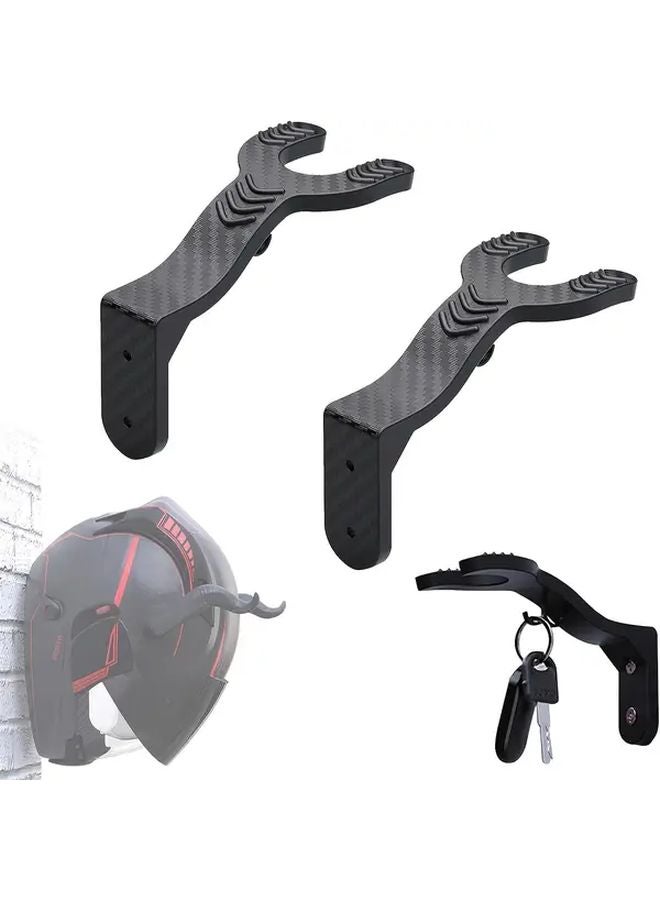 4pcs Wall Mounted Helmet Rack With Hooks Space Saving Home Garage Storage - Image 3
