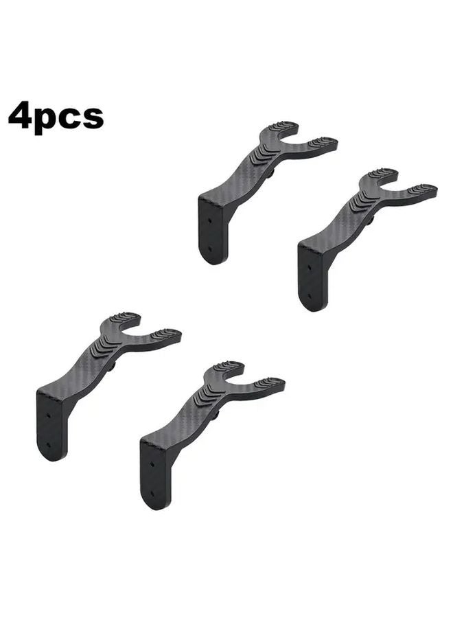 4pcs Wall Mounted Helmet Rack With Hooks Space Saving Home Garage Storage - Image 1