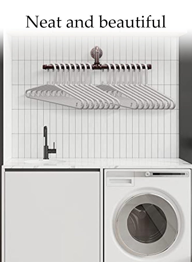 DUNISO Floating Clothing Rack Wall Mounted, Multi-purpose Hanging Rod, Heavy Duty Detachable Vintage Steel , Garment Bracket Frame for Commercial or Residential Wardrobe Clothes Display(Black) - Image 5