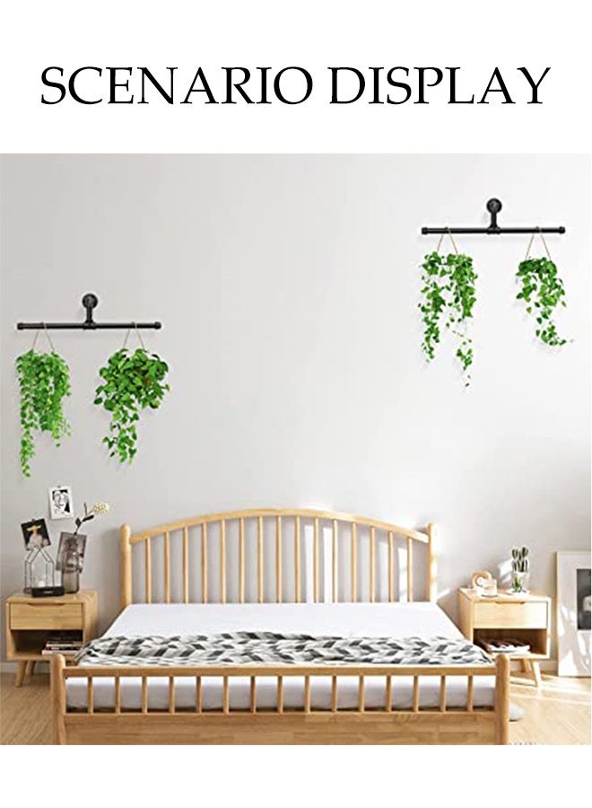 DUNISO Floating Clothing Rack Wall Mounted, Multi-purpose Hanging Rod, Heavy Duty Detachable Vintage Steel , Garment Bracket Frame for Commercial or Residential Wardrobe Clothes Display(Black) - Image 4