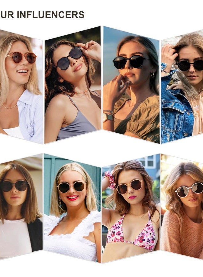 Sojos Fashion Hexagon Round Sunglasses for Women, Tortoise Frame/Dark Green Lens, UV400 Protection, Anti-Glare, Stylish Accessory - Image 2