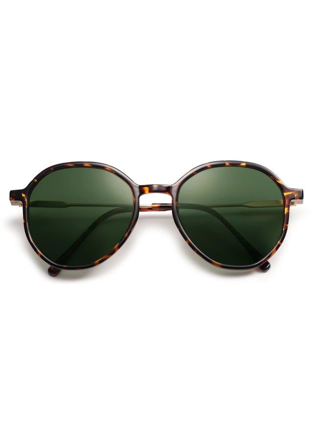 Sojos Fashion Hexagon Round Sunglasses for Women, Tortoise Frame/Dark Green Lens, UV400 Protection, Anti-Glare, Stylish Accessory - Image 1