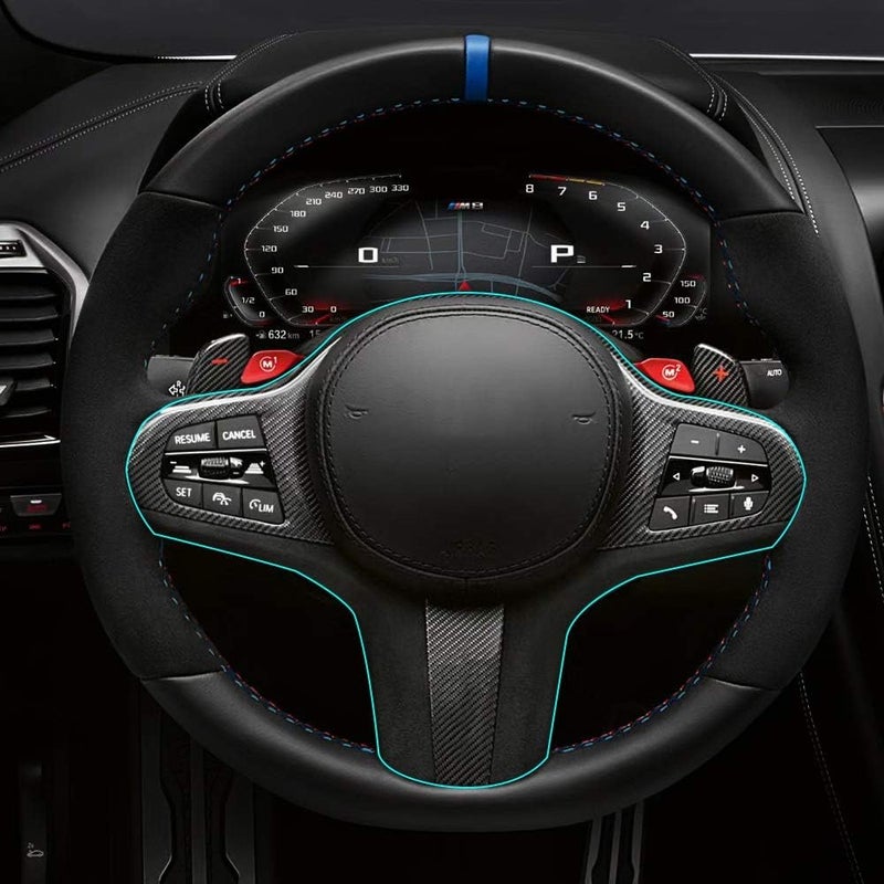 DEMULAX Carbon Fiber Steering Wheel Cover Trim for BMW - Image 4