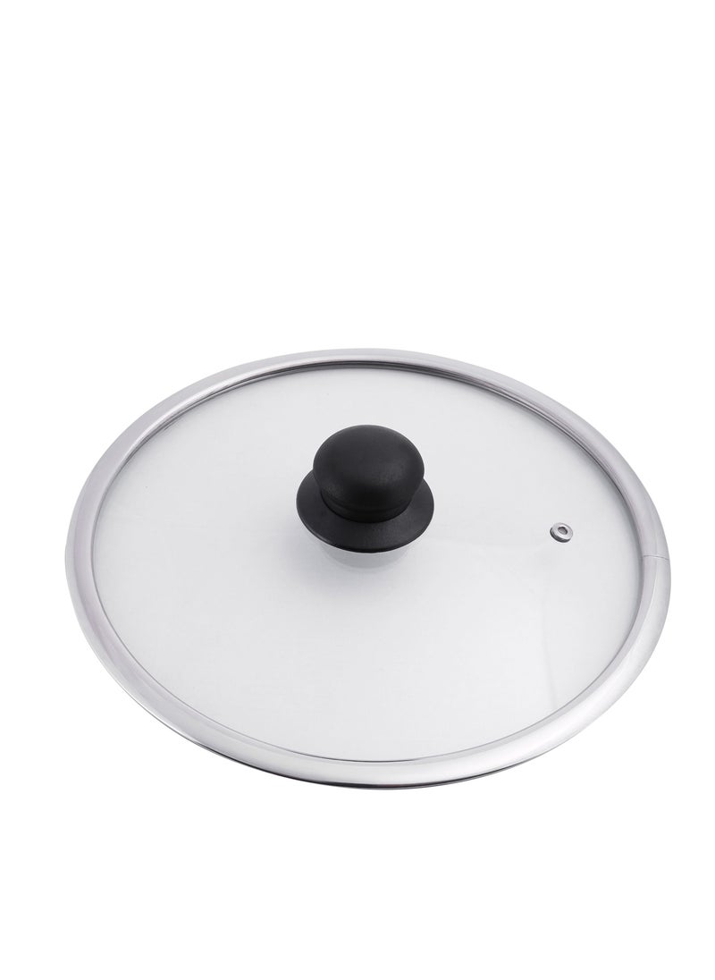 DELCASA غطاء ديلكاسا من الزجاج المقسى مقاس 28 سم مع مقبض باكليت DC2470  - Image 1