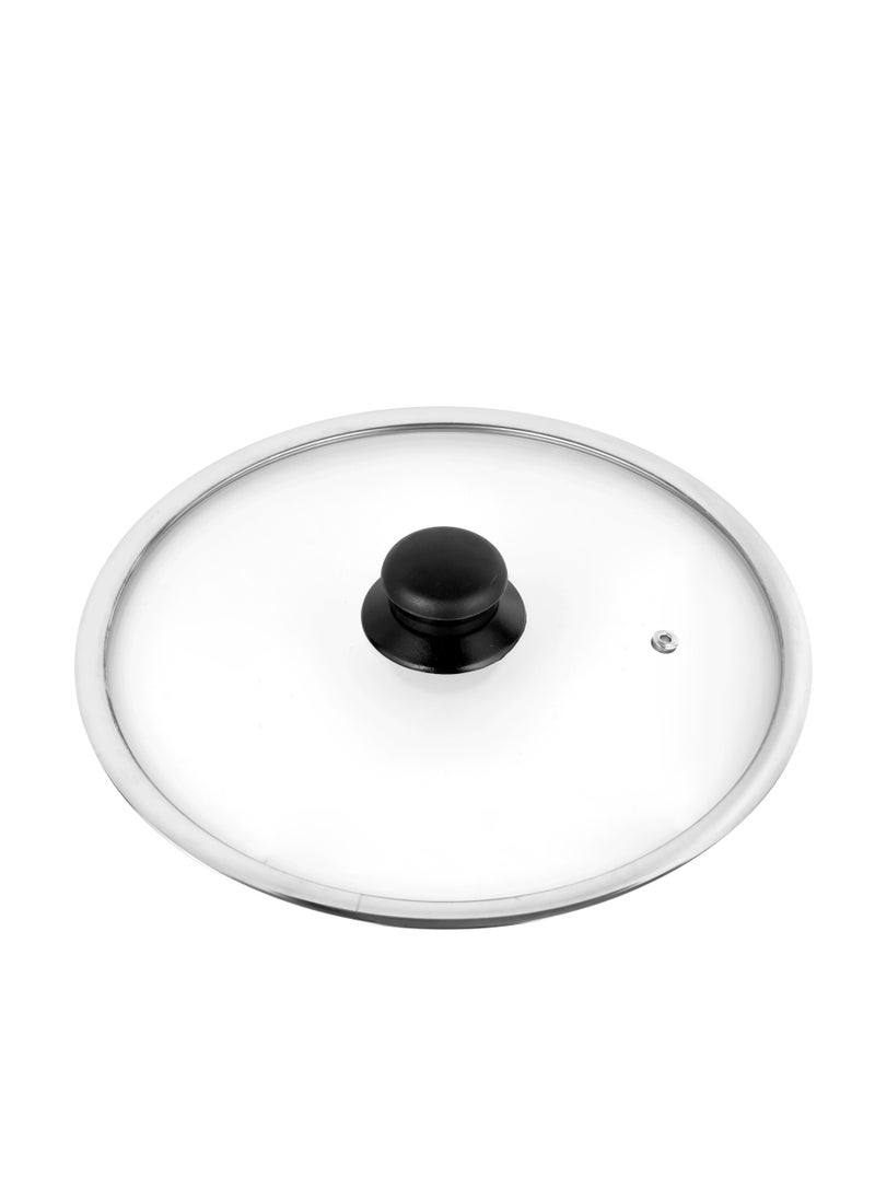 DELCASA غطاء ديلكاسا من الزجاج المقسى مقاس 28 سم مع مقبض باكليت DC2470  - Image 2