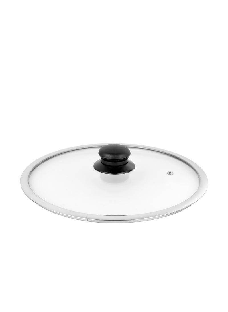 DELCASA غطاء ديلكاسا من الزجاج المقسى مقاس 28 سم مع مقبض باكليت DC2470  - Image 3