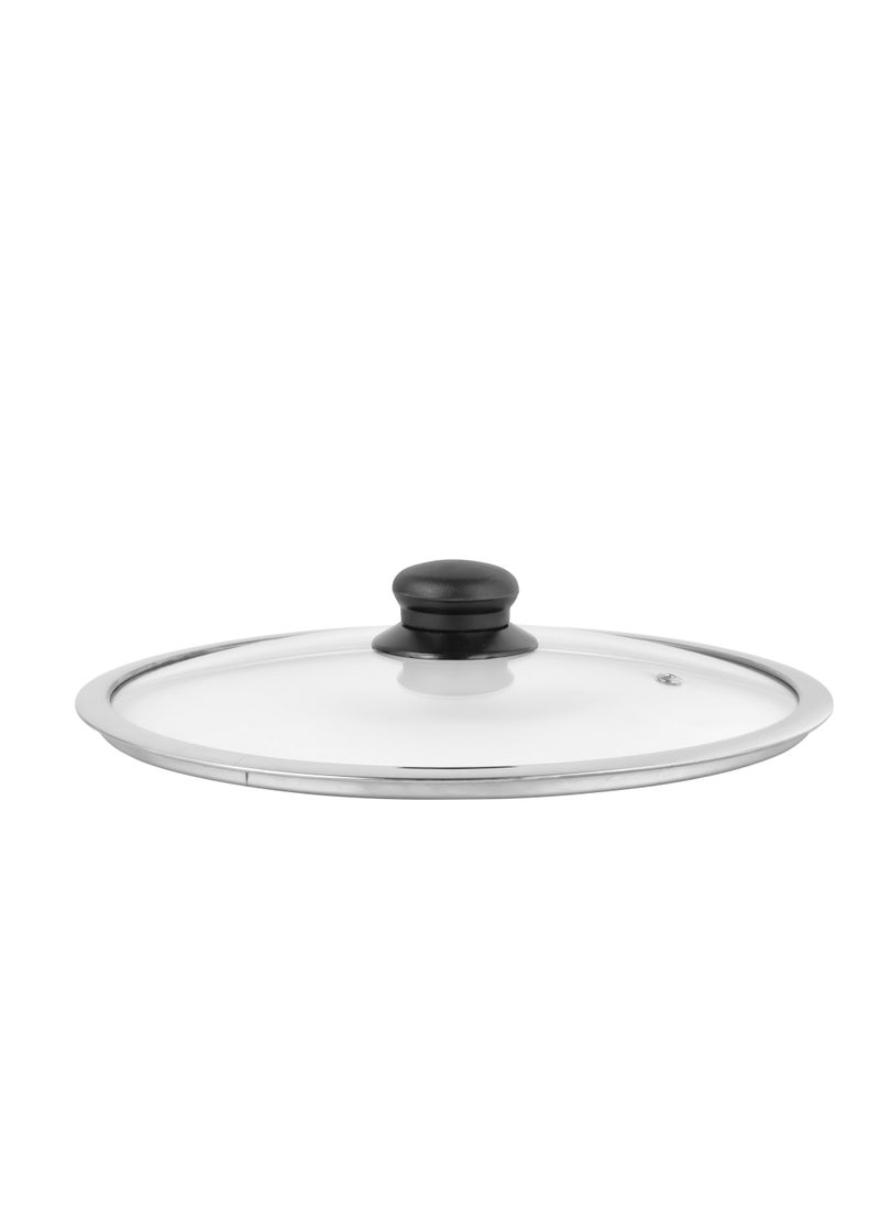 DELCASA غطاء ديلكاسا من الزجاج المقسى مقاس 28 سم مع مقبض باكليت DC2470  - Image 4