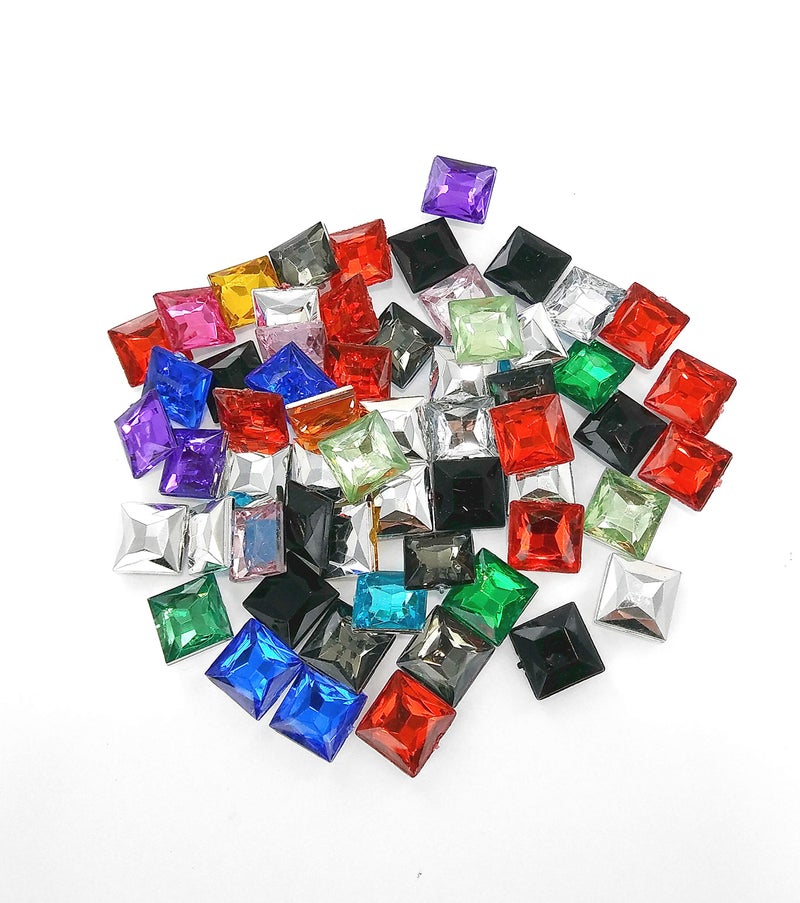 Linpeng 10x10MM Assorted Colors Faceted Square Acrylic Gems-no.Q-Approx. 50 Pcs/Pack, 10 x 10 mm - Image 4
