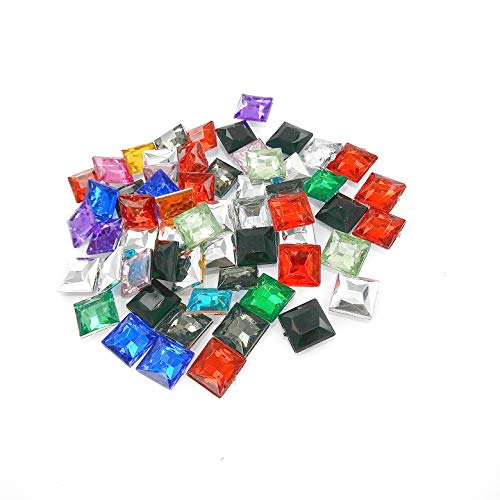 Linpeng 10x10MM Assorted Colors Faceted Square Acrylic Gems-no.Q-Approx. 50 Pcs/Pack, 10 x 10 mm - Image 3