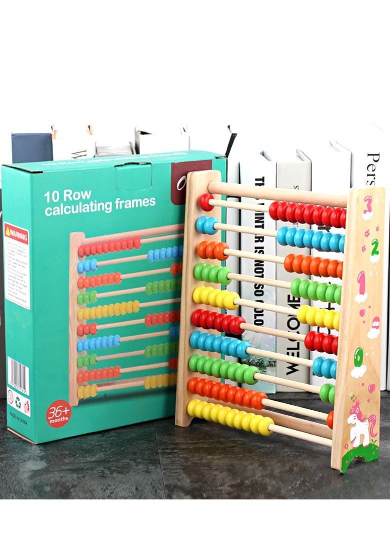 Generic Educational Abacus for Kids, 10 Row Wooden Counting Frame, Teach Counting, Addition and Subtraction Math Beads Toys, Preschool Learning Toys  - Image 4