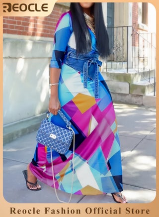 Plus Size Maxi Dress for Women Casual Summer Sundress V-Neck 3/4 Sleeve - pzsku/ZD8E71A8D0D02D6FFDC8EZ/45/1746229916/64710fe0-fecf-4f65-aa1d-c06e4d4e1d03