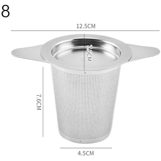 WUZIA Stainless Steel Tea InfuserReusable Fine Mesh Strainer For Loose Leaf Tea And Spices5Mm Holes For MugsTeapotsCups - Image 3