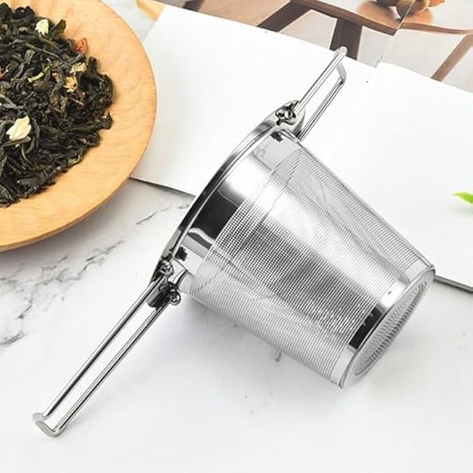 WUZIA Stainless Steel Tea InfuserReusable Fine Mesh Strainer For Loose Leaf Tea And Spices5Mm Holes For MugsTeapotsCups - Image 4