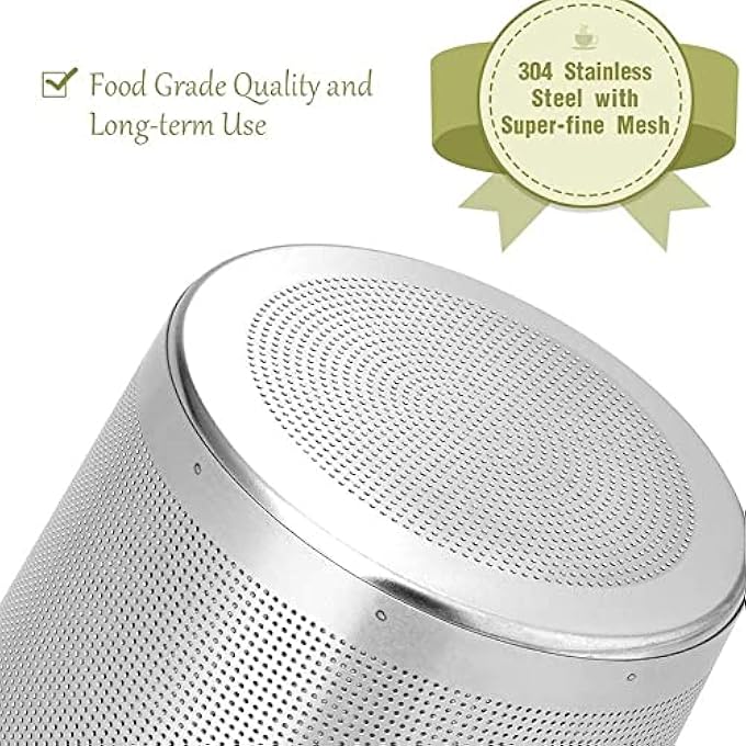 WUZIA Stainless Steel Tea InfuserReusable Fine Mesh Strainer For Loose Leaf Tea And Spices5Mm Holes For MugsTeapotsCups - Image 5