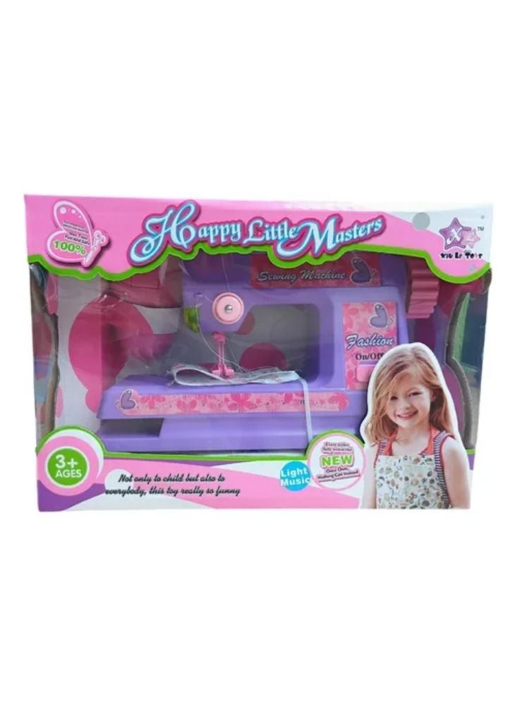 Premium Kids Sewing Machine Toy in Pink & Purple – Happy Little Masters Pretend Sewing Playset with Lights - Image 1
