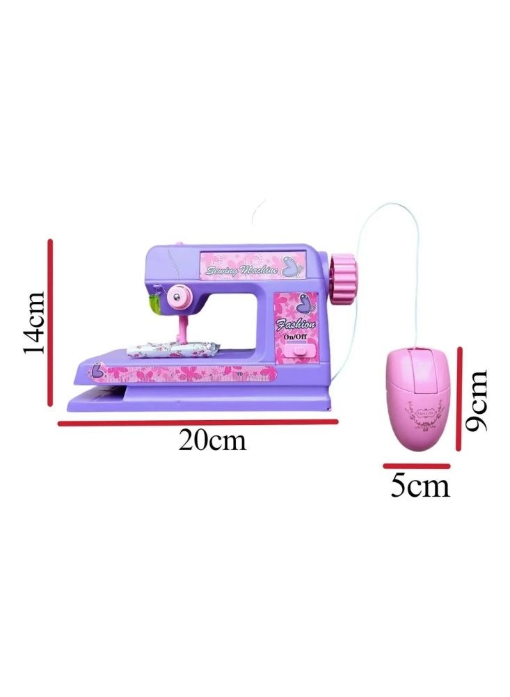 Premium Kids Sewing Machine Toy in Pink & Purple – Happy Little Masters Pretend Sewing Playset with Lights - Image 3