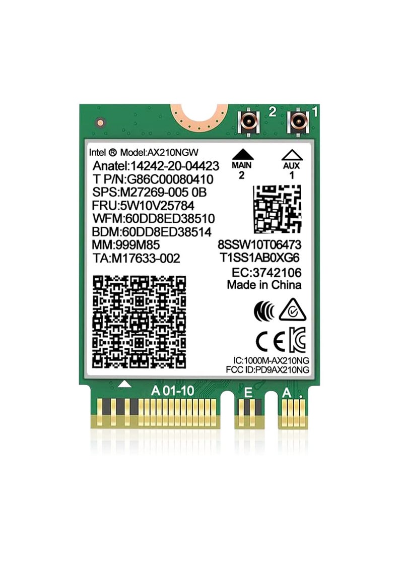 NICGIGA WiFi 6E Wireless Card Intel AX210 NGW Bluetooth 5.3 Tri-Band 5400Mbps Network Adapter for Laptop Support Windows 10/11 (64bit) M.2/NGFF - Image 1