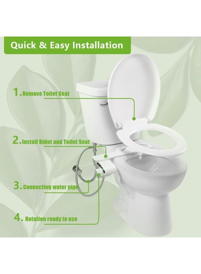 كيلا ملحق بيديه مرحاض غير كهربائي للمياه العذبة مع فوهة تنظيف ذاتية، ومقعد مرحاض للمياه العذبة، وتركيب سهل باليد اليمنى - Image 5