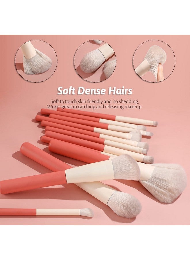 Oneleaf Makeup Brushes 12 Pcs Premium Synthetic Bristles Makeup Kitkabuki Foundation Blending Face Powder Blush Concealers Eye Shadows Brush Make Up Professional Brushes Set With Gift Box(Pink White) - Image 4