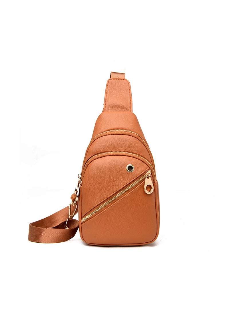 Kiffiyeh Trendy Men's PU Soft Leather Sling Bag Crossbody Bag, Perfect For Casual, Hiking Walking Travel, Cycling And Outgoing.  - Image 1