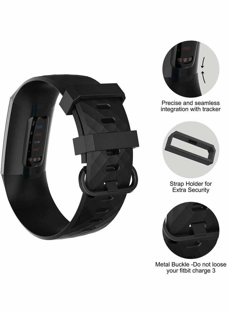 KASTWAVE Replacement Bands Compatible with Fitbit Charge 4/3, 3 Pcs Silicone Fitness Sport Wristbands  - Image 2