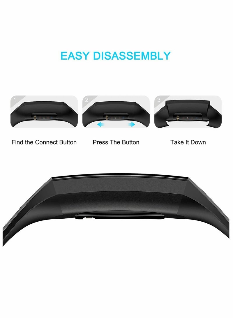 KASTWAVE Replacement Bands Compatible with Fitbit Charge 4/3, 3 Pcs Silicone Fitness Sport Wristbands  - Image 5