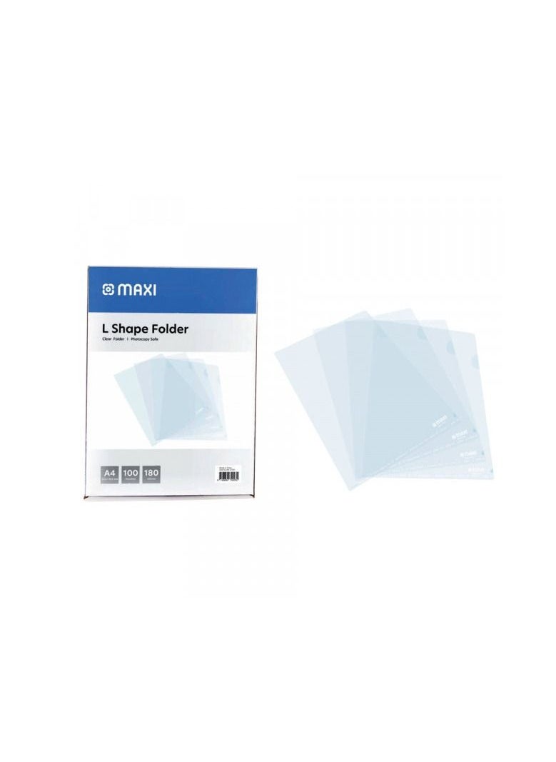 Maxi MAXI L SHAPE CLEAR FOLDER 100 PCS PKT 
