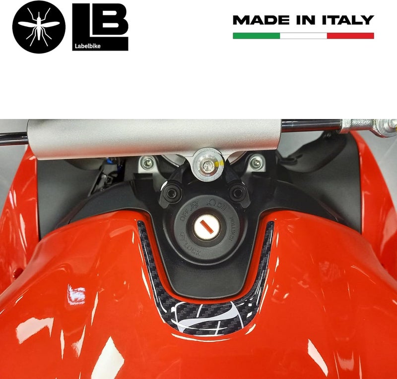 labelbike 3D Resin Sticker for Motorcycle Ignition Key Area - Compatible with Ducati Panigale V2 & Streetfighter V2 - Carbon Look - Image 5