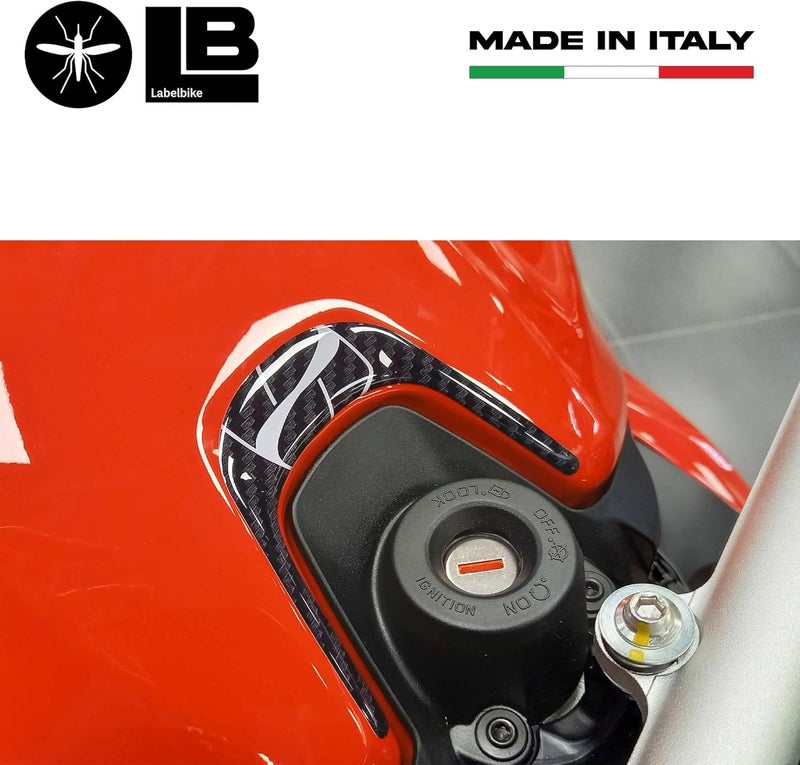 labelbike 3D Resin Sticker for Motorcycle Ignition Key Area - Compatible with Ducati Panigale V2 & Streetfighter V2 - Carbon Look - Image 3