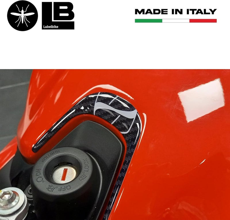 labelbike 3D Resin Sticker for Motorcycle Ignition Key Area - Compatible with Ducati Panigale V2 & Streetfighter V2 - Carbon Look - Image 4