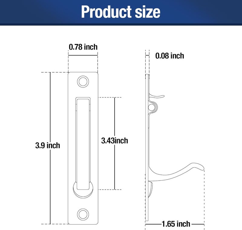 JOY DECOR 2 Pack Matte Black Pocket Door Pull, Solid Flush Edge Handle, Pocket Door Hardware - Image 3
