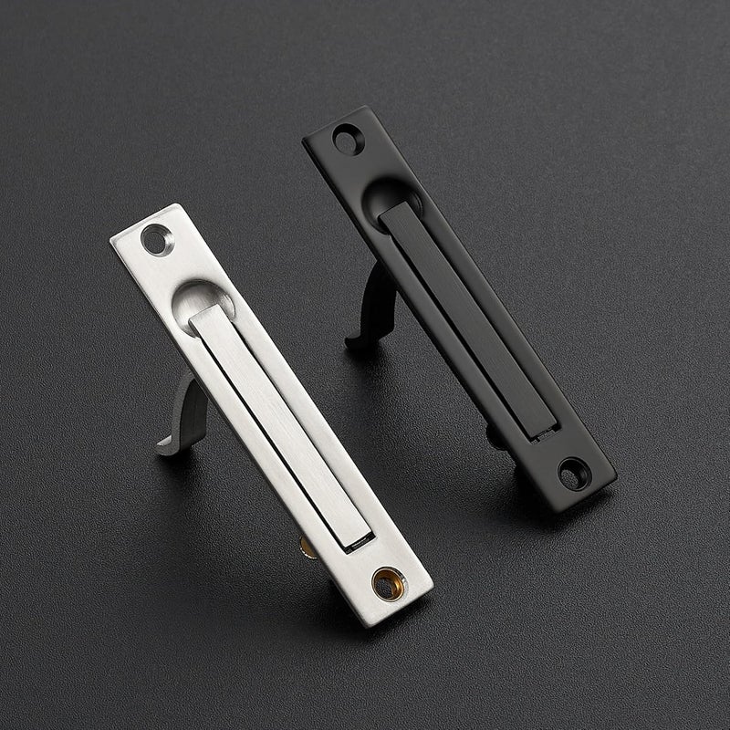 JOY DECOR 2 Pack Matte Black Pocket Door Pull, Solid Flush Edge Handle, Pocket Door Hardware - Image 2