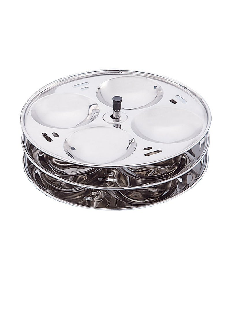Expresso - Expresso Round Stainless Steel Idli Thattu w/Stand for Idly Maker Pot (3 Plates/ 12 Idlis) - Image 1