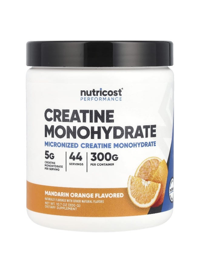 Nutricost, Performance, Creatine Monohydrate, Mandarin Orange, 10.7 oz (300 g) - Image 1