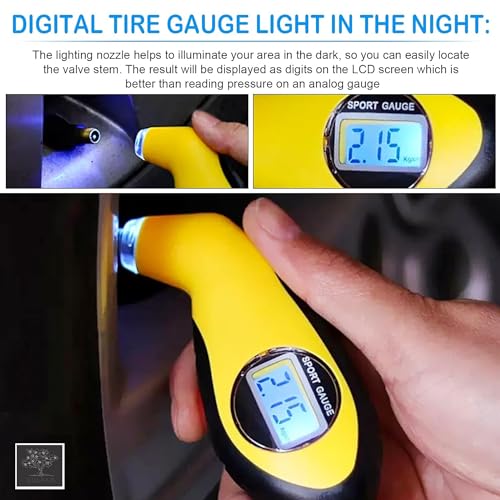 Sulfar Precision Digital Tire Pressure Gauge | Reliable 150 PSI Measurement, Backlit LCD | Essential Tool for Auto Maintenance for Cars, Trucks, SUVs, Motorcycles, and Bicycles - Image 4