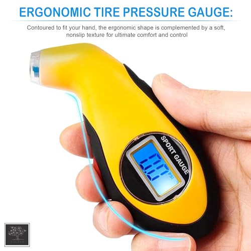 Sulfar Precision Digital Tire Pressure Gauge | Reliable 150 PSI Measurement, Backlit LCD | Essential Tool for Auto Maintenance for Cars, Trucks, SUVs, Motorcycles, and Bicycles - Image 2